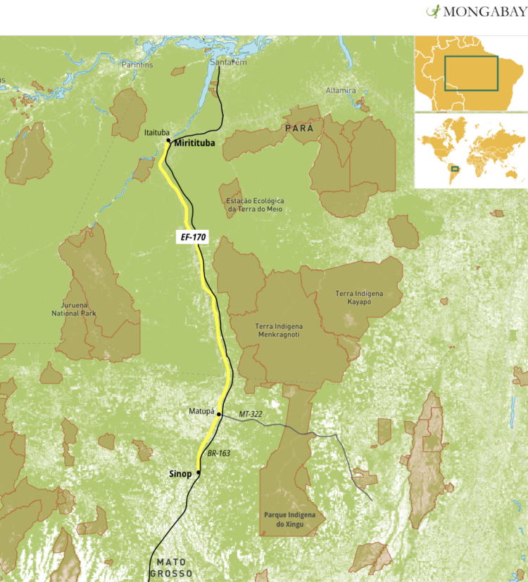 mapa da ferrogrão